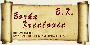 Borka Kreclović vizit kartica